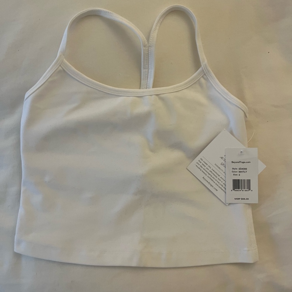 NWT Beyond Yoga Spacedye Slim Racerback Cropped Tank - White